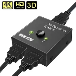 Répartiteur HDMI 4K KVM bidirectionnel 1x2/2x1, sortie 2 en 1 pour PS4/3 TV Box 