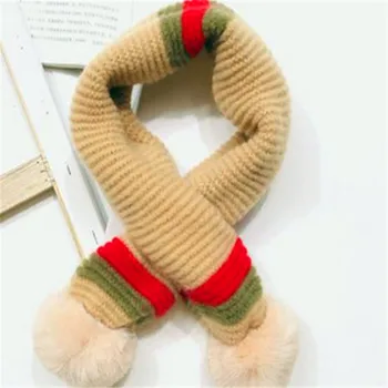 

Qiu dong season knitting yarn cross collar male baby scarf color matching rabbit hair ball han edition tide contracted T78