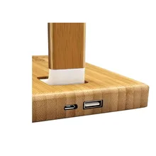 High quality multi function foldable design touch control LED desklamp with wireless qi chargers