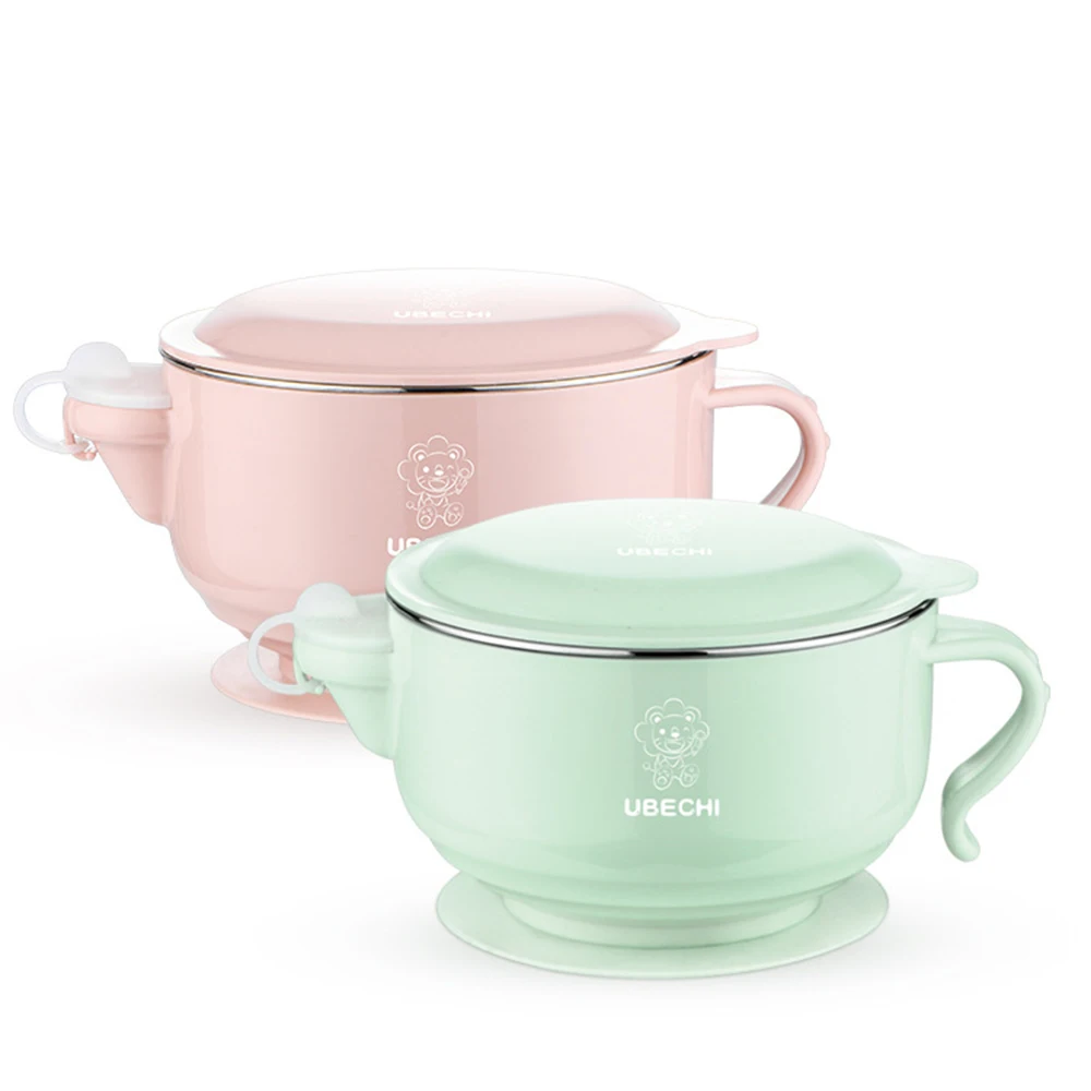 500ML Stainless Steel Children Bowl Non Slip Kitchen Insulation Water Injection Tableware Baby Sucker | Дом и сад