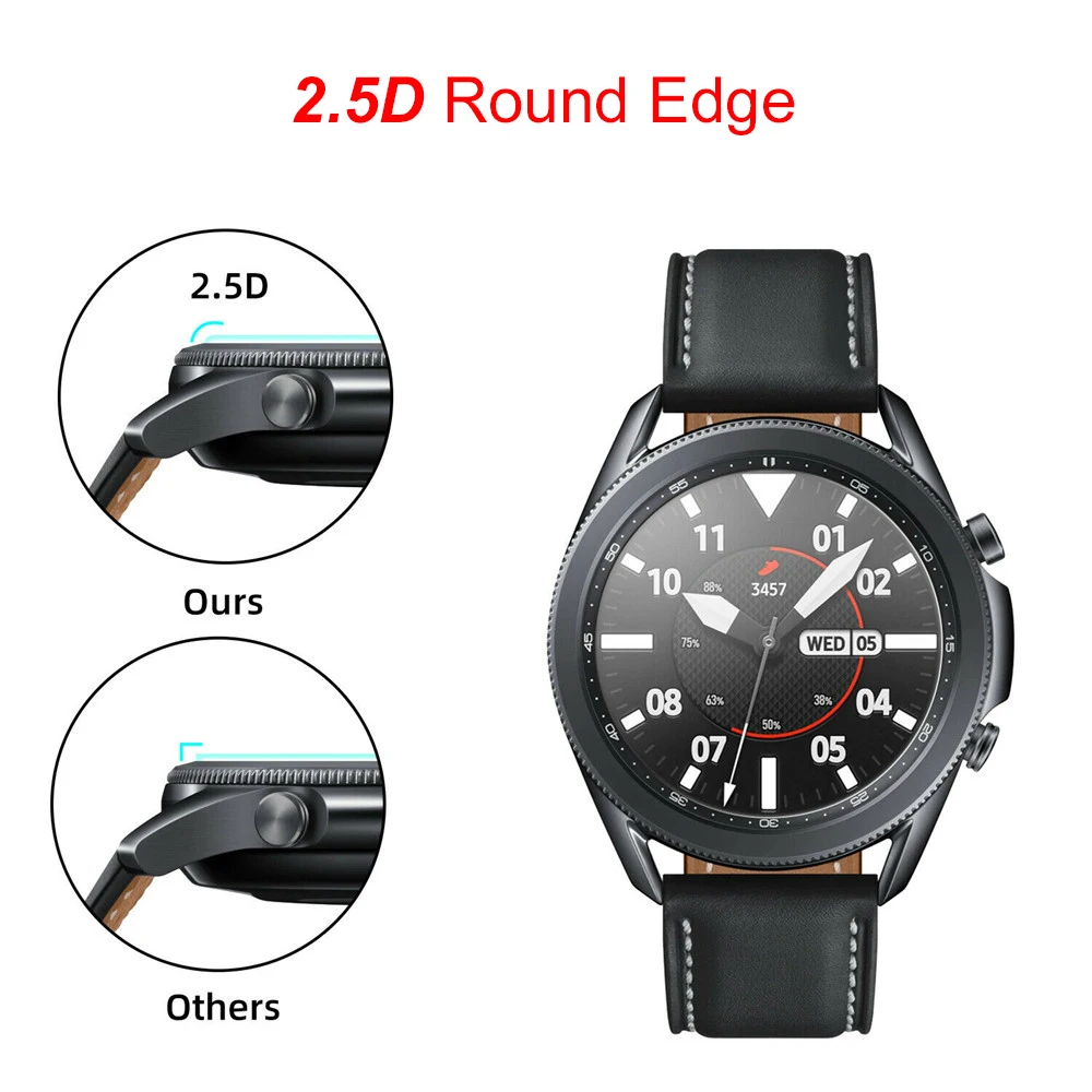 2.5D Round Edge Tempered Glass Screen Protector For Samsung Galaxy Watch3 41 45mm Film Guard For Watch 4 40 44mm Classic 42 46mm