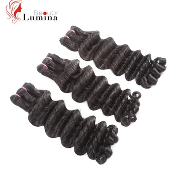 

Double Drawn Funmi Hair 3 bundles Brazilian Hair Weave Bundles Pixie Curl Tiny Curly Human Hair Weave Extensions Beauty Lumina