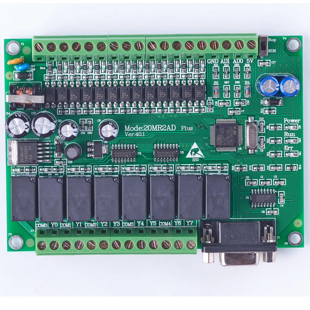 Plc программируемый логический контроллер одноплатный plc 20MR FX2N 2AD 12 вход 8 выход 0 ~ 10
