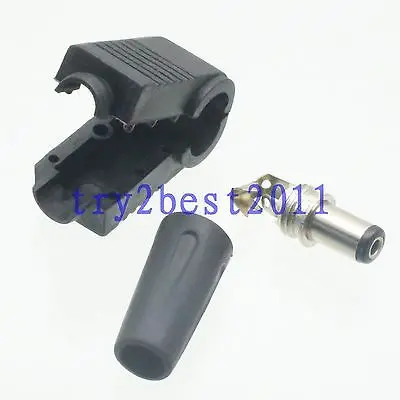 

DHL/EMS 250 pcs Connector DC Power 5.5mm x 2.1mm plug pin Plastic handle Right angle -C1