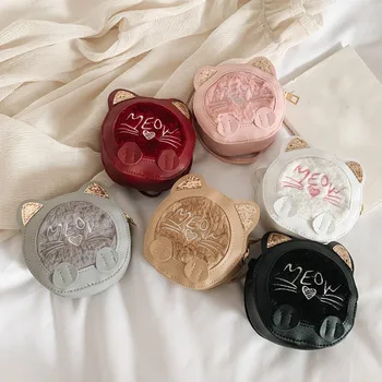 

New Fashion Cute Handbag Children's Solid Color Hand Bag Purse Bolso Mujer Zipper Leather Shoulder Bag Sac Messenger Bag 2020#C1