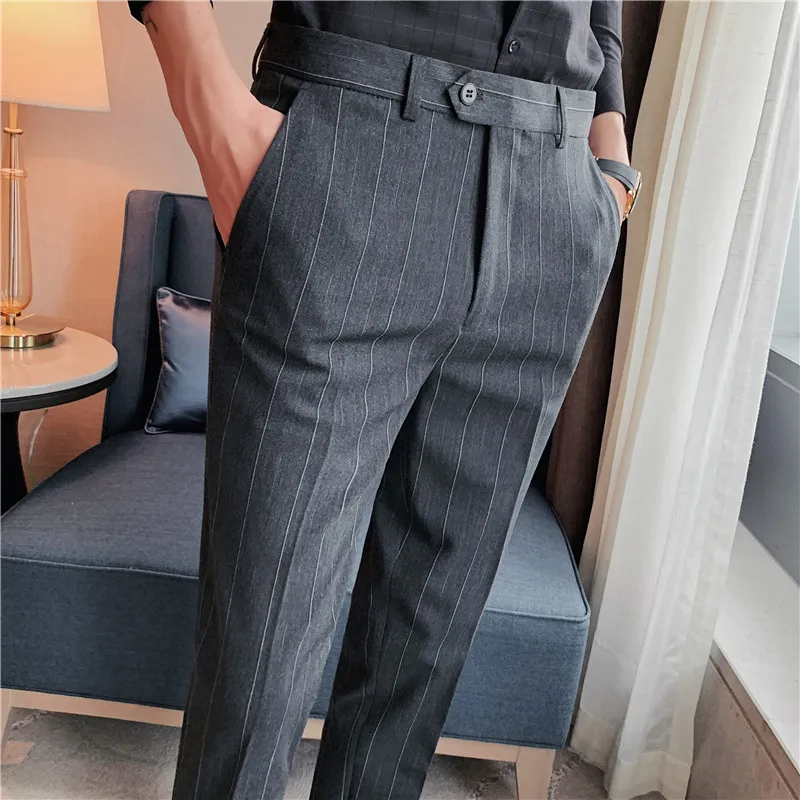 Taglie forti 38 36 28 pantaloni da uomo a righe spesse autunno inverno  abbigliamento uomo 2022 pantaloni da ufficio coreani Slim Fit da  lavoro|Suit Pants| - AliExpress