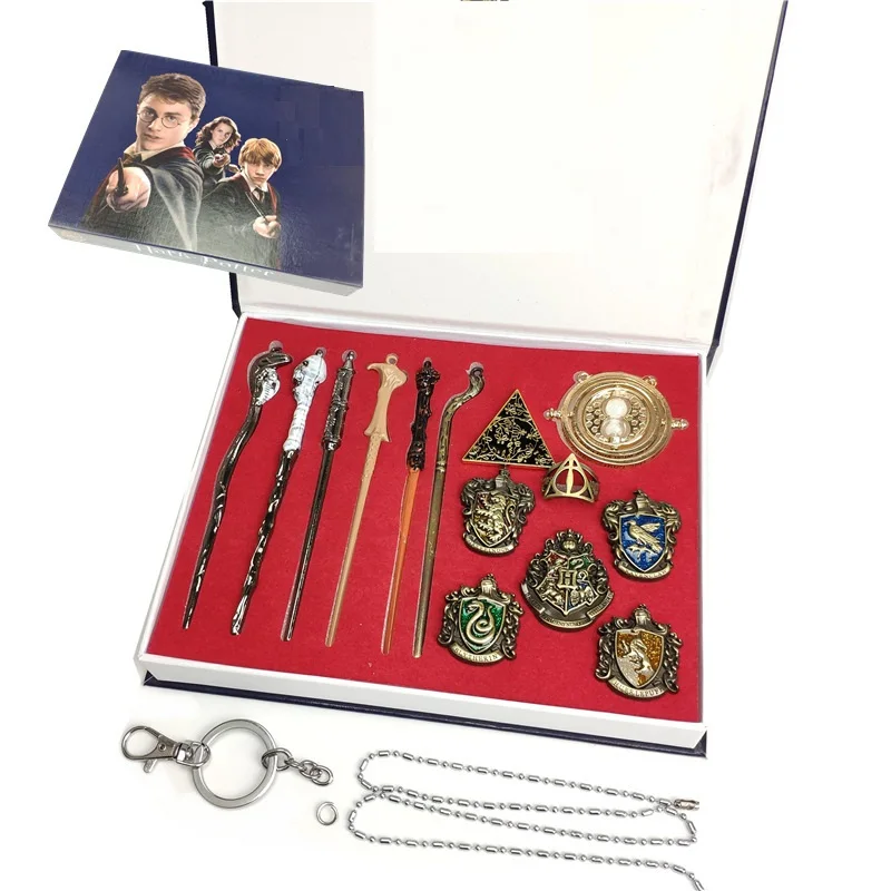 Новейший 2020 Harries Potter Hallows волшебный набор палочек Deathly Ring Toy Gold Snitch металлическое