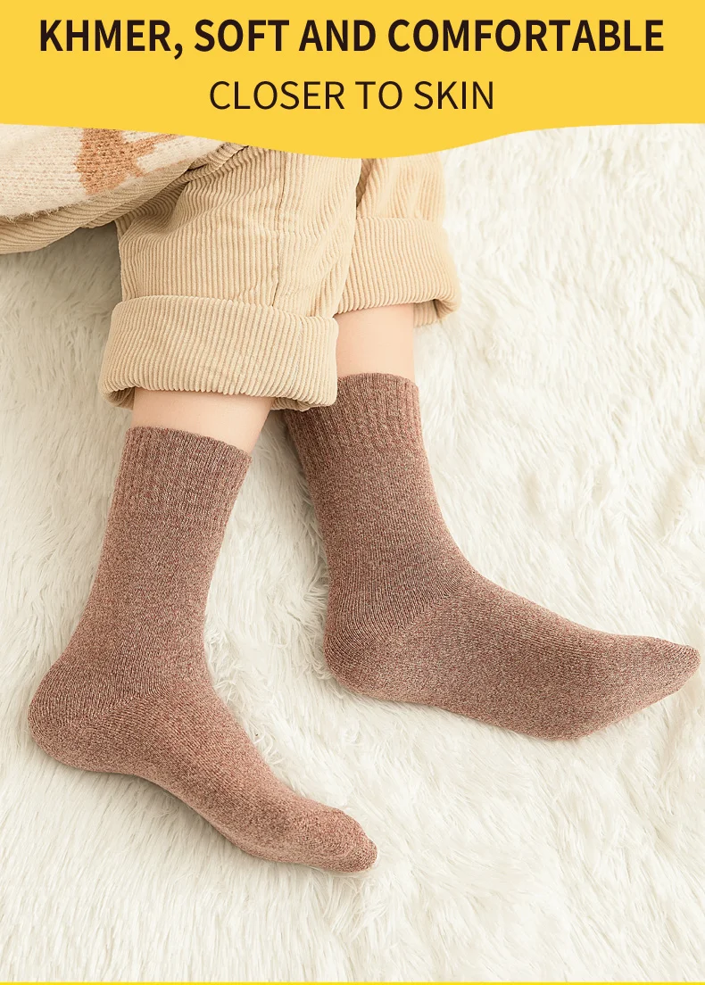 Женские носки, осенне-зимние утепленные высокие носки до бедра, хлопок, теплые махровые длинные зимние носки, женские корейские носки, 4 пары