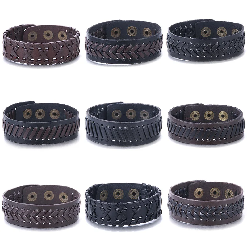 

Papa Snap New Black Leather Bracelet Men Simple Strap Belt Wrist Buckle Korea Jewelry Pulseira Masculina Bracelets For Women