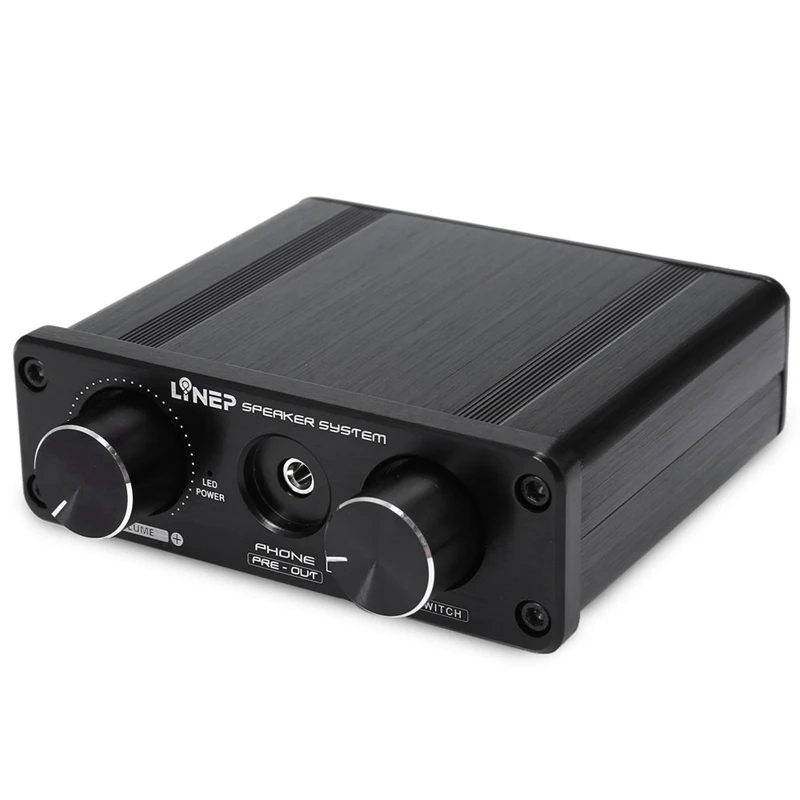 Lynepauaio Audio Switcher 4 Input And 2 Output Audio Switch With Signal Amplification Volume Adjustment And Switch Function(Us P
