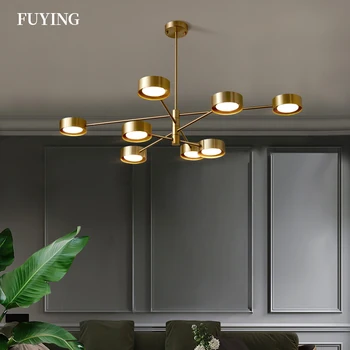 

New Fuying Modern LED Chandelier For Living Room Nordic Simplicity Ceiling Mounted Bedroom Hall Home Lighting Light Fixtures