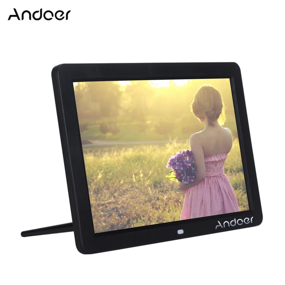 Andoer 1" HD светодиодный цифровой фоторамка цифровой альбом 1280*800 электронная фоторамка с пультом дистанционного управления несколько языков