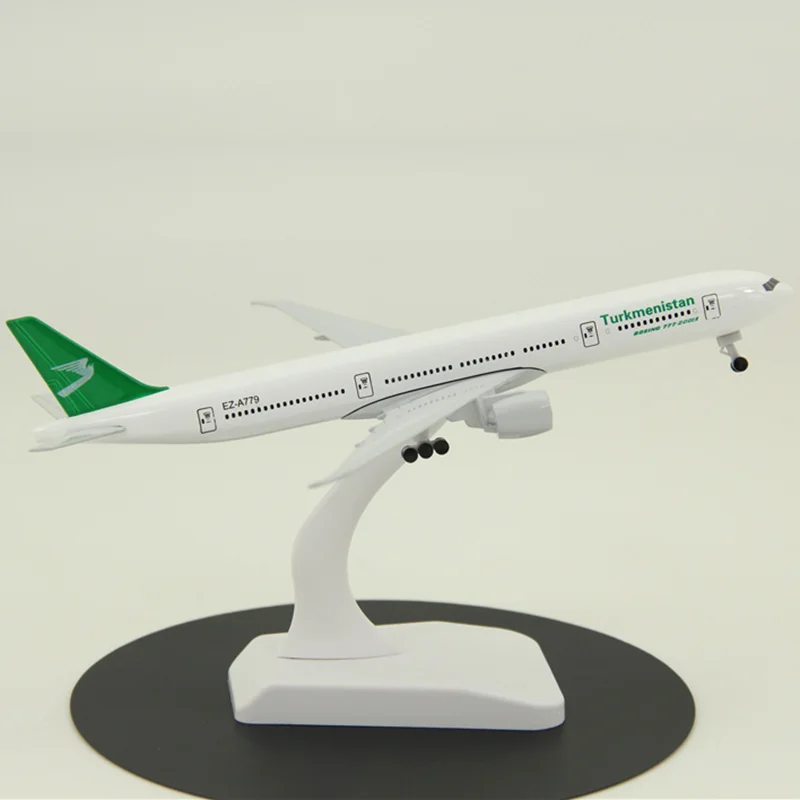 19 см игрушечные модели самолетов air Turkmenistan airlines Boeing B777 модель самолета литой Сплав самолет с посадочными шестернями