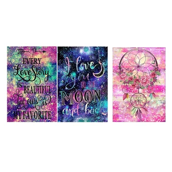 

1set Pink Dream Catcher Full Drill Diy Diamond Painting 5D 30x40cm & 2 Pack 5D Full Drill Diamond Painting Kit