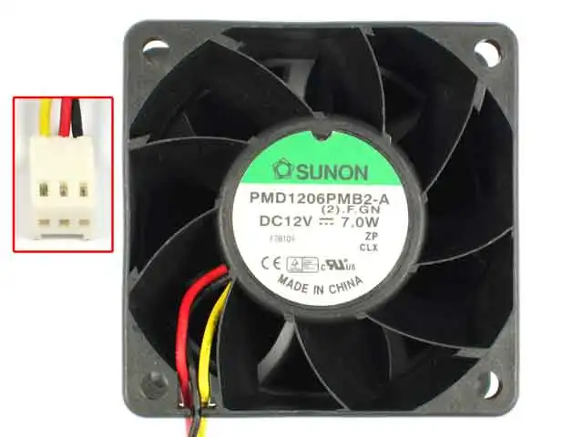 

SUNON PMD1206PMB2-A (2).F.GN DC 12 В 7 Вт 60x60x38 мм 3-проводной Вентилятор охлаждения сервера