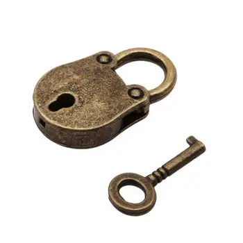 Cerradura de Combinacion con Candado, llave de Candado Q6Y2, estilo antiguo Vintage, bronce, 1 ud.
