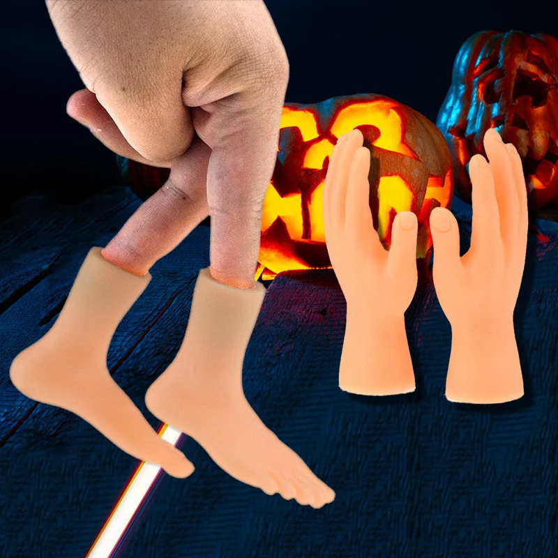 

1 Pair Novelty Funny Toe Sleeve Finger Sleeve Play Model Tricky Toy Children Halloween Joke Fun Hand Horror Model Toys Juguetes
