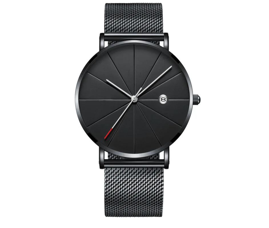 Relogio Masculino new Hot sale Men's Watch Luxury Ultra-thin Watch Men Steel Mesh Belt Fashion Watch Calendar Reloj Hombre afbeelding