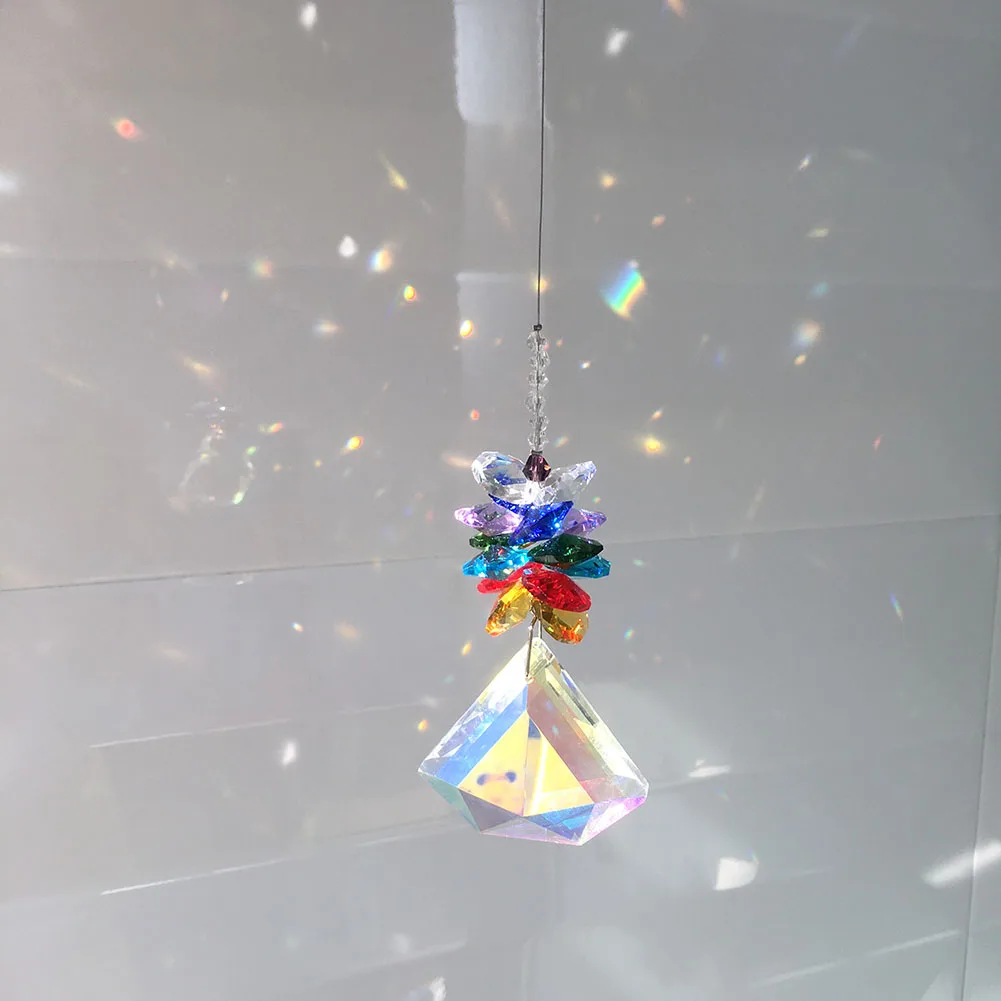 AB 30 мм Алмазная форма великолепное Хрустальное стекло окно Висячие фэн-шуй целебная Призма Защита от солнца Радужный чайник домашний садовый декор