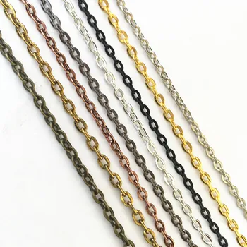 

3MMx4MM(Bronze/Silver/Gold/White K/Gunmetal/black/antique copper red/Antique Gold)Necklace pendant Accessories Chain 100pcs/Lot