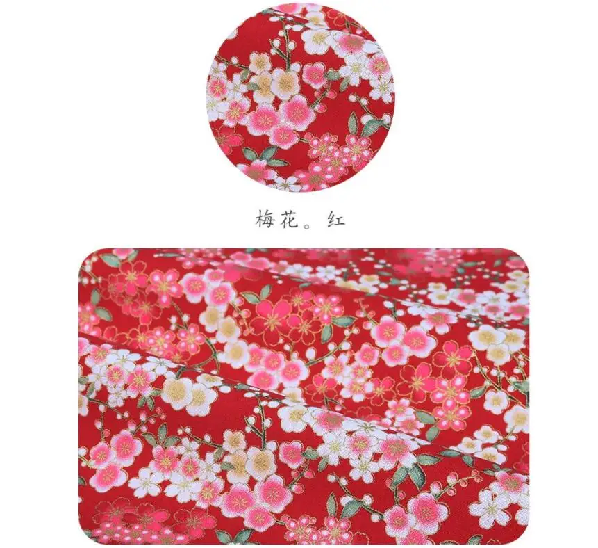 Tanio 150cm szerokość japońskie kimono tkaniny kwiat Sliver sklep