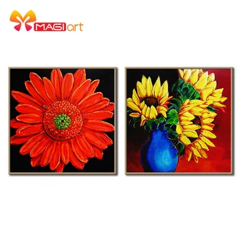 

Cross stitch kits Embroidery needlework sets 11CT water soluble canvas patterns 14CT Oil painting Chrysanthemum flowers-NCMF050