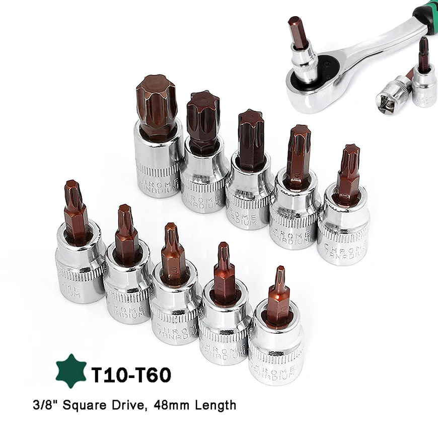 EMBOUTS TORX COURTS ET LONGS DE T8 à T60 COFFRET DE 18 EMBOUTS