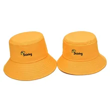 

Parent-Child Women's Letter Embroidery Bucket Hat Men Summer Autumn Panama Hat Hip Hop Caps Outdoor Travel Sun Fishermen Hat