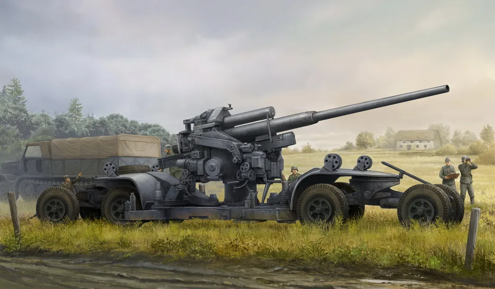 

Hobbyboss, масштаб 84545, 1/35, немецкий, 12,8 см FLAK 40 MOEDL, Новинка