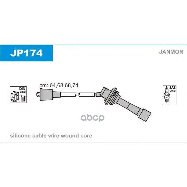Комплект Проводов Зажигания Subaru: Forester 02-, Legacy Ii 94-99, Legacy Ii Универсал 94-98, Janmor арт. JP174