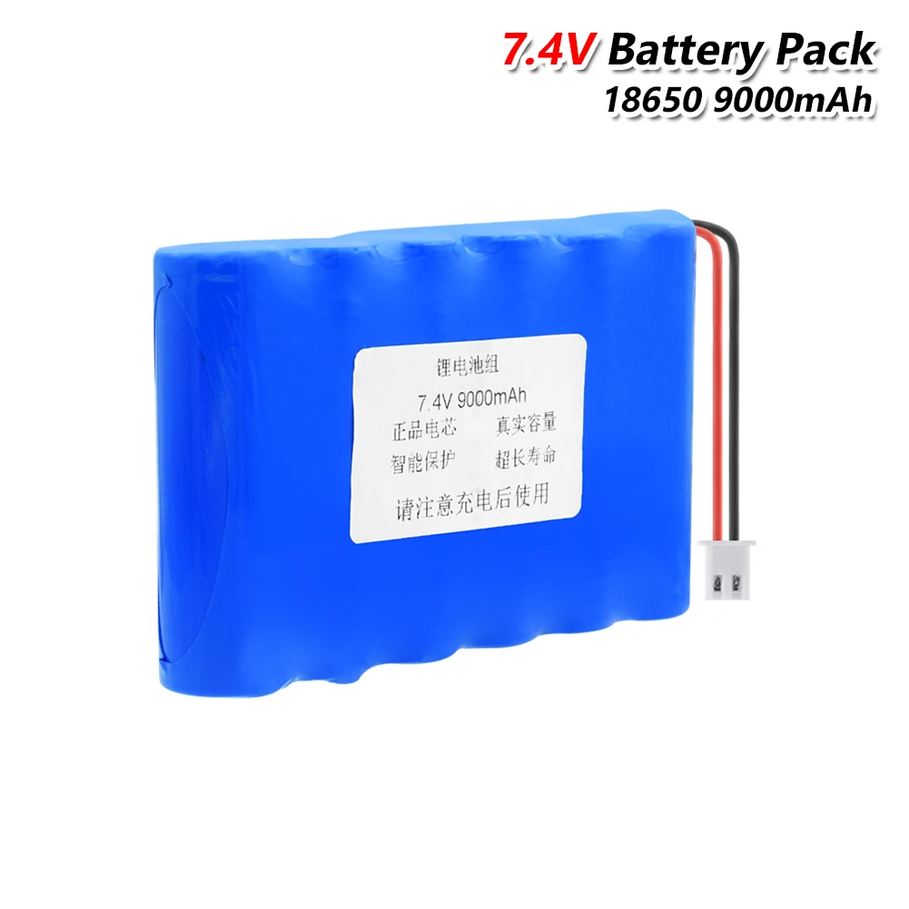 9000mAh XH 2.54mm 7,4 v 3000/6000/9000mAh 18650 литиевая аккумуляторная батарея с XH 2,54 мм DC 5,5x2,1 мм разъем для радиоуправляемых игрушек DIY power Bank - Цвет: 9000mAh XH 2.54mm