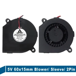 Gdstime – ventilateur centrifuge pour imprimante 3D, 60x15mm, 2 broches, 5V, 6015S, 60x15mm, 6cm, 1 pièce 