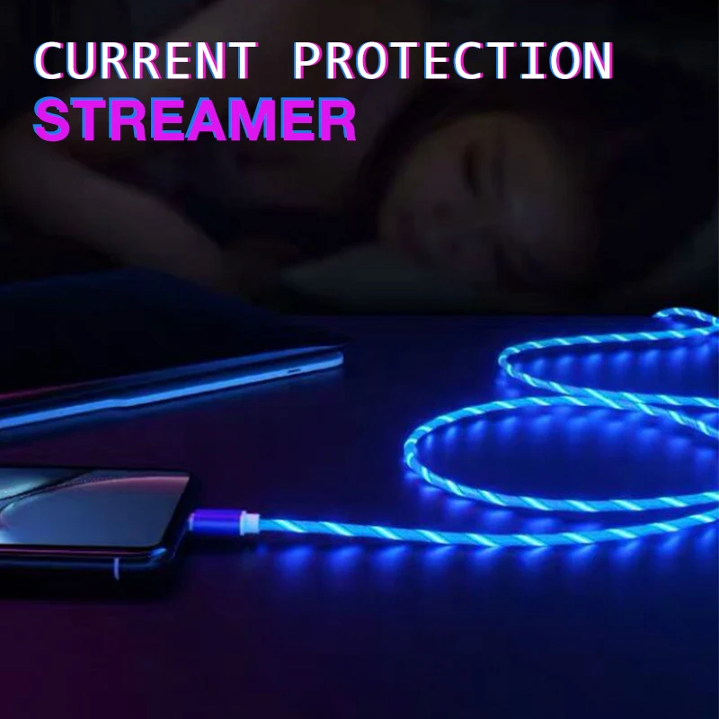 

For Samsung A50 LED Light Fast Charging Wire Cord USB Cables For Xiaomi Redmi Note 8 Pro Micro USB Mobile Phone Cable For Huawei