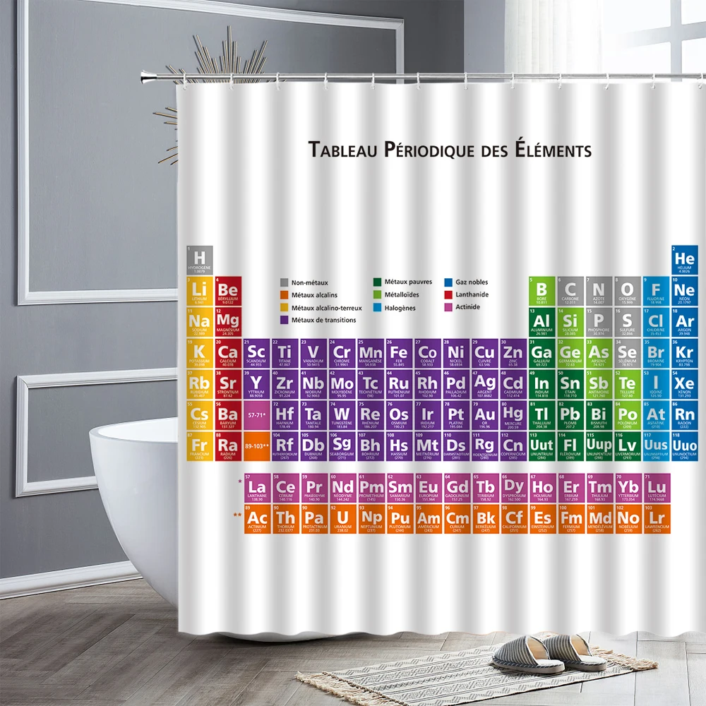 Periodic Table Bathroom Curtain  Fabric Shower Curtain Bathroom - Hot Sale  Shower - Aliexpress