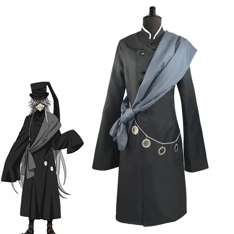 

Anime Cosplay Black Butler Under Taker Clothing For Man Black Coat Halloween Costumes Performance Show