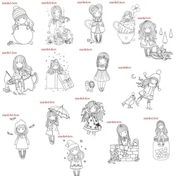clear stamps and metal cutting dies girl