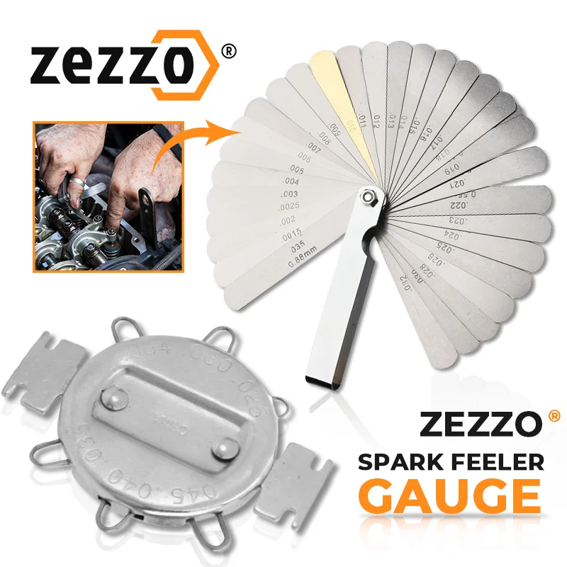 Zezzo® Spark Feeler Gauge Set Spark Plug Gap Adjuster Thickness Gap