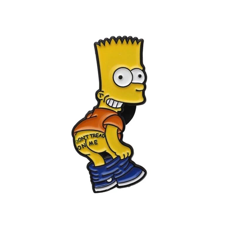 The Simpsons Enamel Lapel Pins Donut Custom Funny Anime Brooch Bag Clothes Cartoon Comics Badge TV series Jewelry Gift for kids - Окраска металла: Style 1