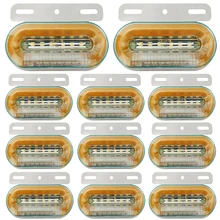 

10pcs 24V 12 LED Side Marker Lights Car External Lights Signal Indicator Lamps Warning Tail Light 3 Modes Trailer Truck Lorry