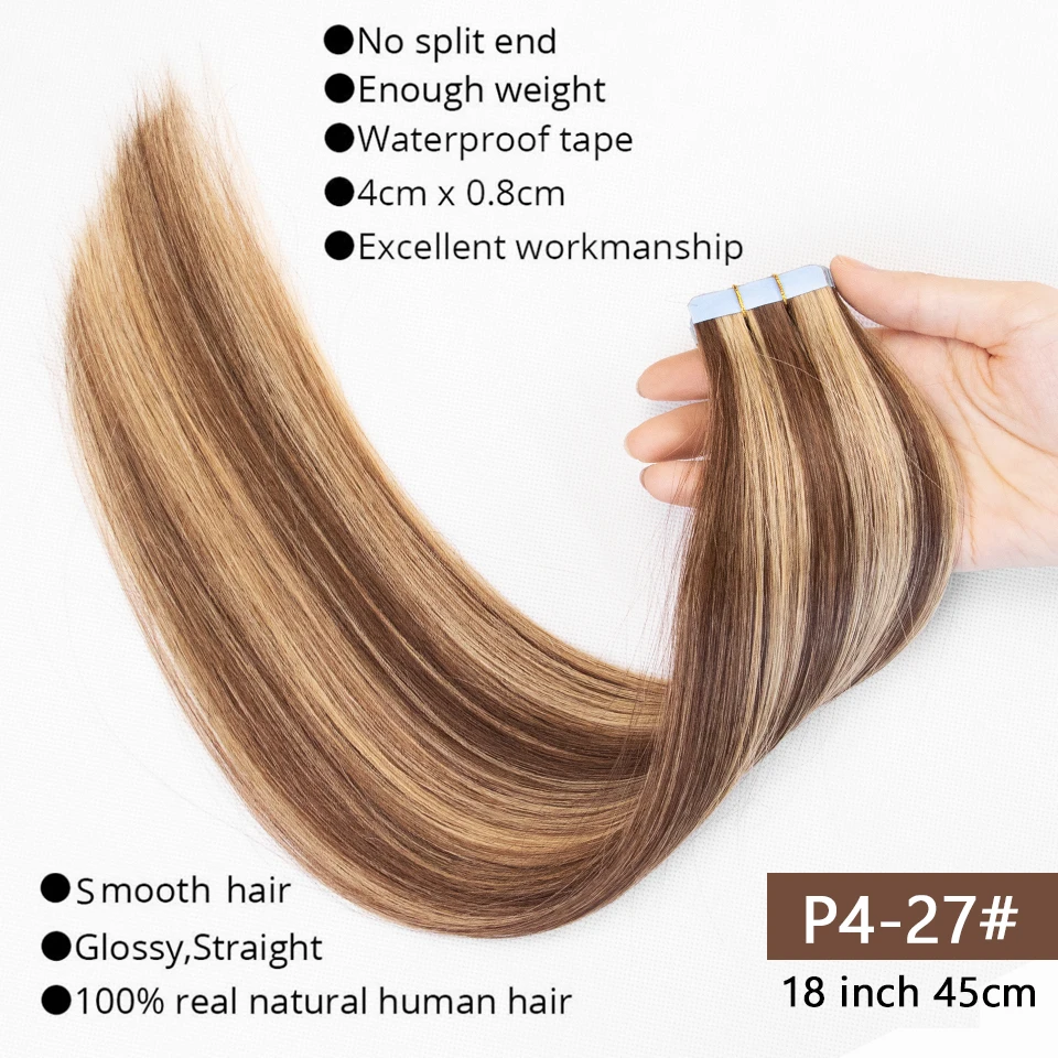 MRSHAIR ленты в пряди человеческих волос для наращивания на Клейкой Ленте