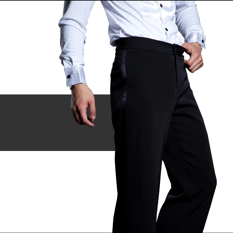Pants Профессиональный латинский танец Топы мужской белый с длинными рукавами бальный костюм певицы из ночного клуба сценический конкурс Рубашка DWY2715 - Цвет: Pants