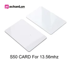 100 шт./лот 13,56 МГц, RFID платы тег 0,8 мм MF S50 Системы тонкая Обложка для доступа Управление время микрозазор ic смарт CardAttendanceISO14443A