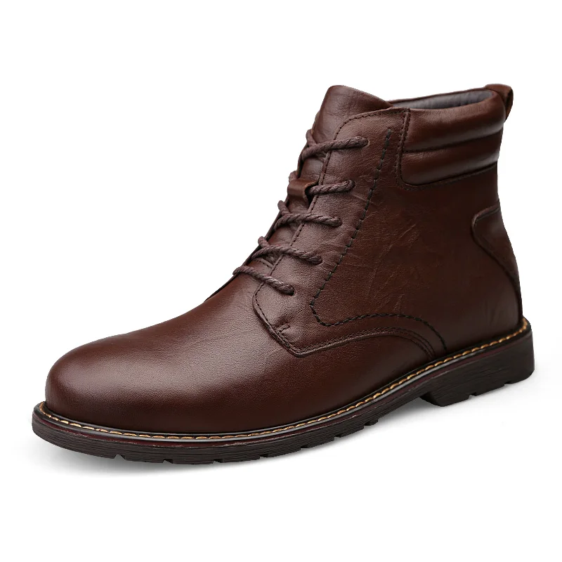 Сезон осень-зима; мужские бархатные ботинки из яловичного спилка; удобные ботинки в байкерском стиле; Мужская обувь; резиновые ботильоны; мужская обувь - Цвет: Brown