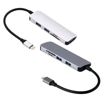 

Aluminum USB C HUB Type-C to 3 Ports USB 3.0 HUB TF Card Reader Converter Cable for Laptop Type C HUB Adapter