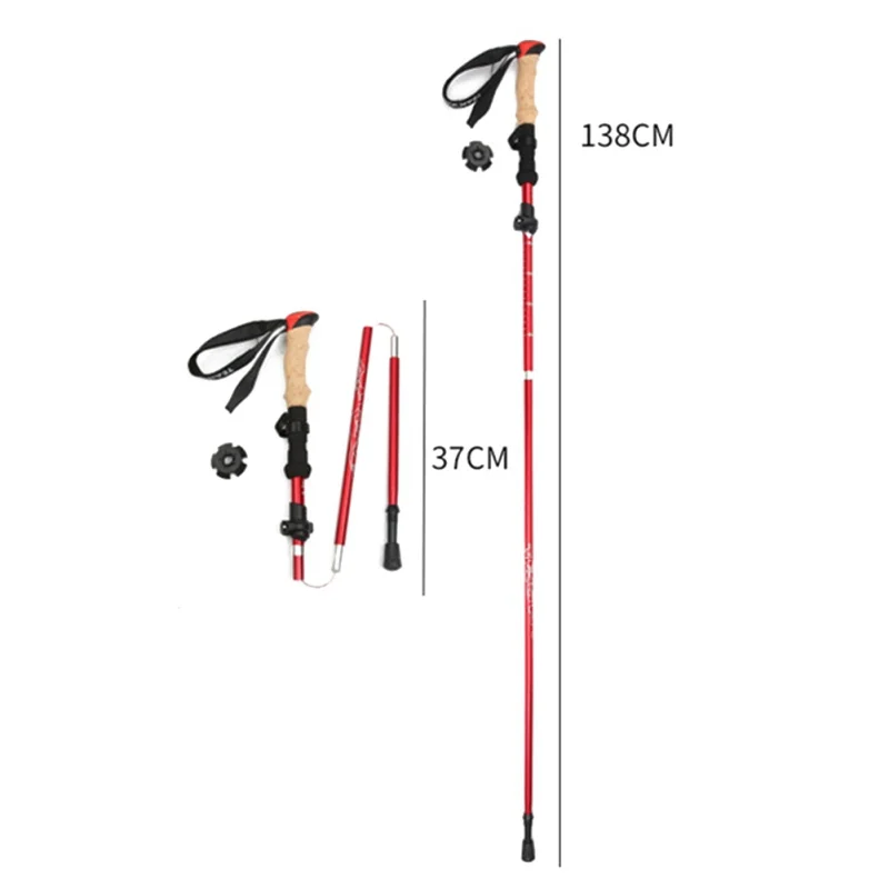 

Portable Hiking Walking Sticks Non-Slip Durable Aluminum Trekking Pole Ultralight Camping Hiking Foldable Pole Crutches Hot //