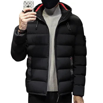 

¡Envío directo! nueva chaqueta de invierno de moda para hombre, abrigo de invierno cálido con capucha abrigo informal estudiante