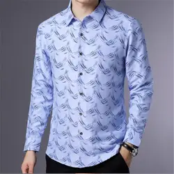 LJ392 рубашка мужская одежда осень 2018 Новое поступление приталенные деловые повседневные рубашки