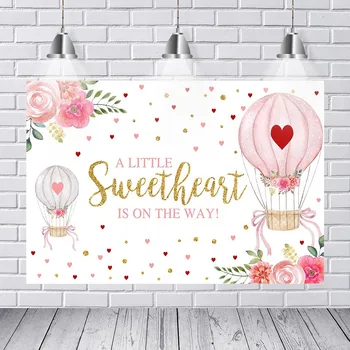 

Newborn Baby Shower Airplane Backdrop Hot Air Balloon Photography Go Fly Kids Boy Pilot Birthday Party Table Decor