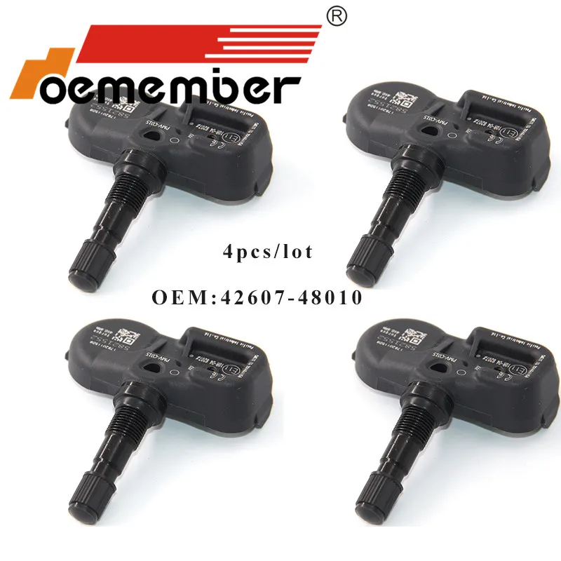 OEMEMBER 4pcs Car Tire Pressure Sensor 42607-48010 TPMS Monitoring System 4260748010 315Mhz - Color: Four pieces