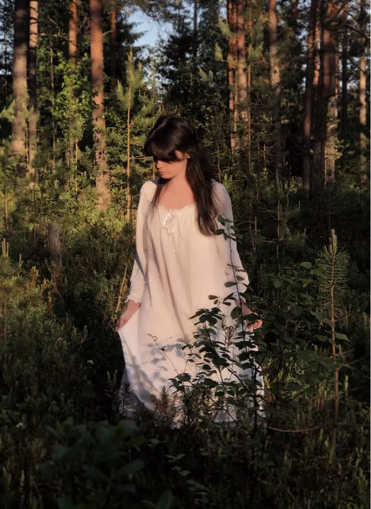 White Women Nightgowns women nightgowns women nightdresses sleeping dress Sleepwear Lady Spring Autumn Long Sleeve Nightdress Loose Women Princess Nightgowns Comfortable